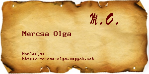 Mercsa Olga névjegykártya